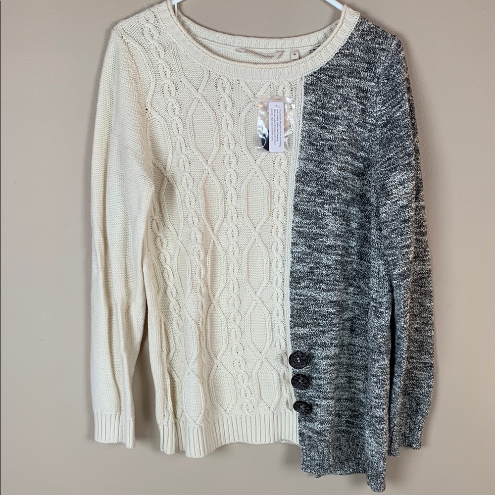 NWOT Women’s Soft Surroundings Cable Knit Sweater Size Medium
